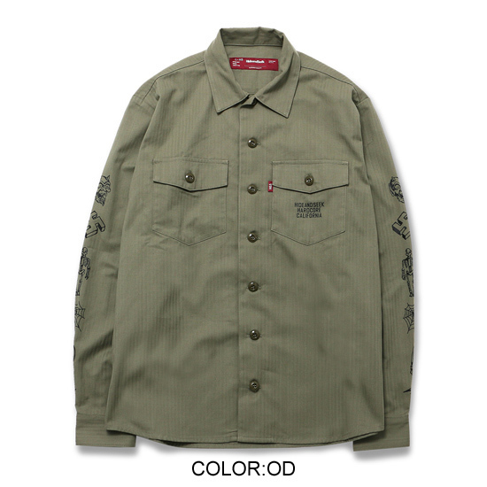HIDEANDSEEK ハイドアンドシーク ミリタリーシャツ シャツジャケット (2).jpg